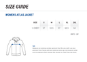 Women's Atlas Jacket Size Chart